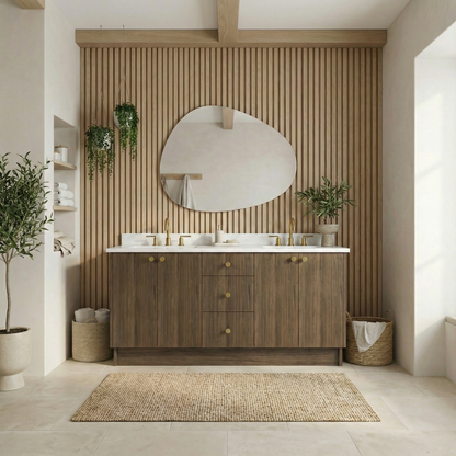 72" Pure Walnut Vanity – Double Sink