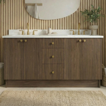 72" Pure Walnut Vanity – Double Sink