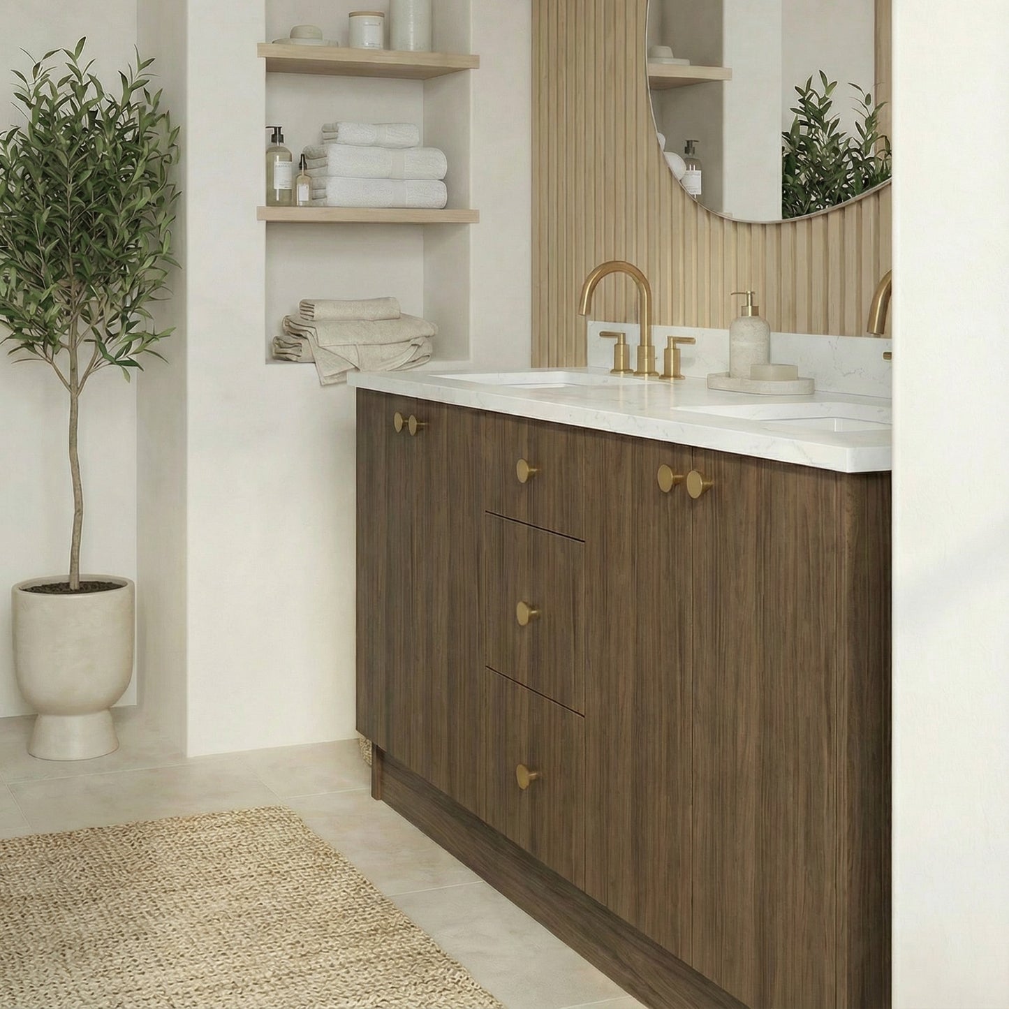 72" Pure Walnut Vanity – Double Sink