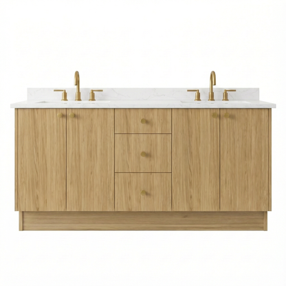 72" Natural Oak Vanity – Double Sink