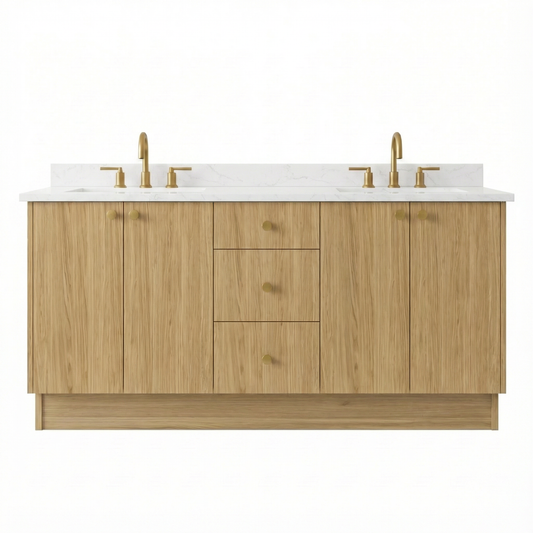 72" Natural Oak Vanity – Double Sink