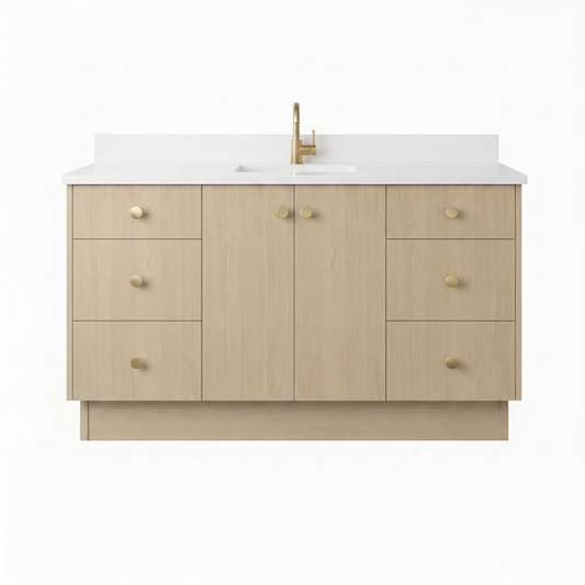 60" Desert Oak Vanity – Single Sink