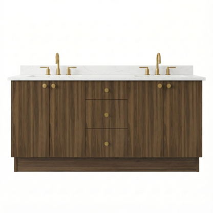 72" Smoked Walnut Vanity – Double Sink