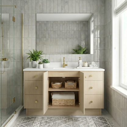 60" Desert Oak Vanity – Single Sink