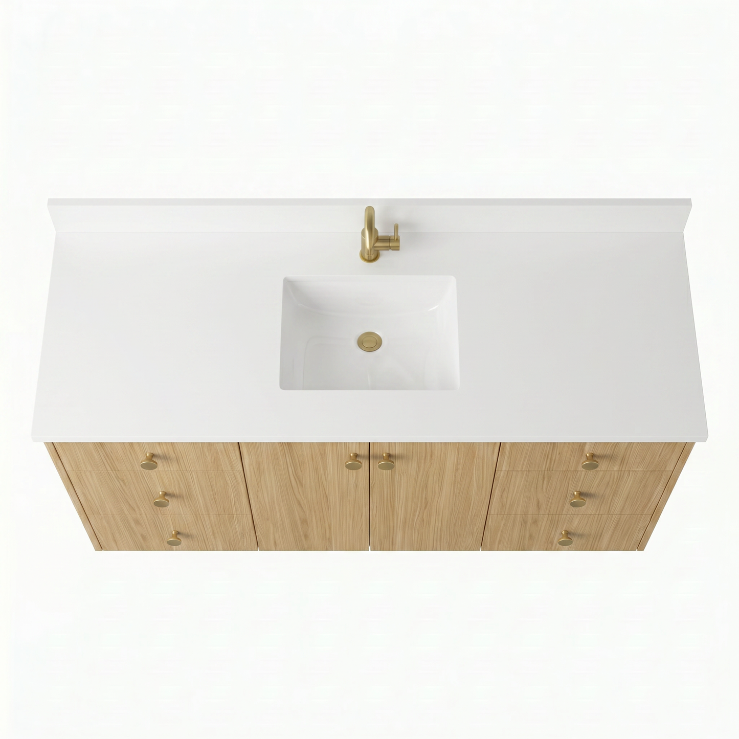 60" Natural Oak Vanity – Single Sink