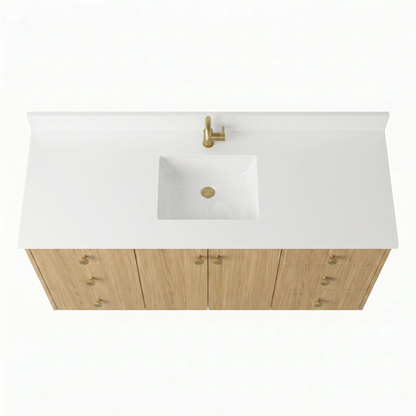 60" Natural Oak Vanity – Single Sink