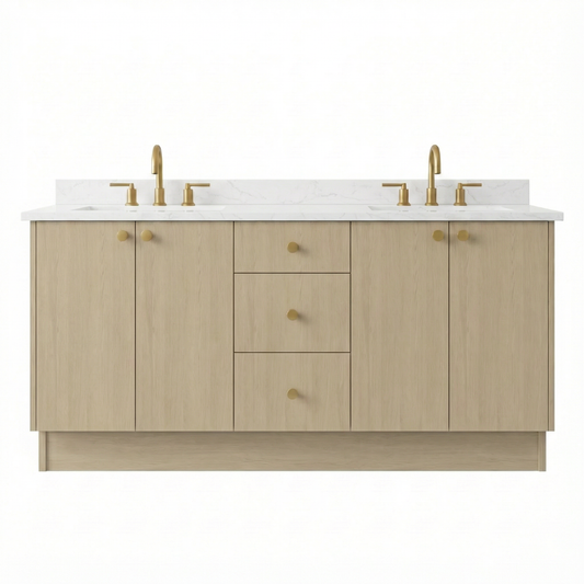 72" Desert Oak Vanity – Double Sink