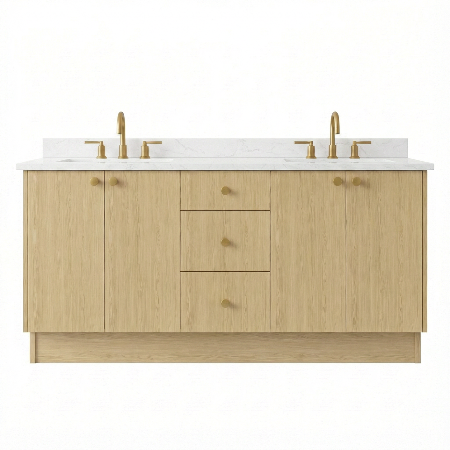 72" Ivory Oak Vanity – Double Sink