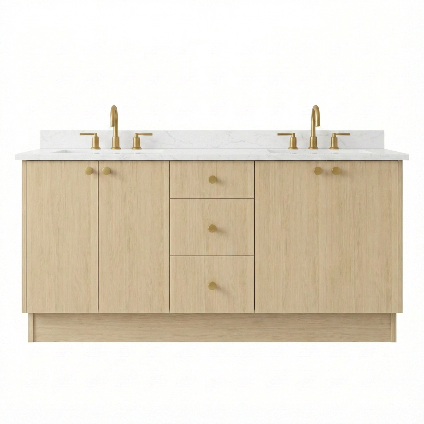 72" Milk Oak Vanity – Double Sink