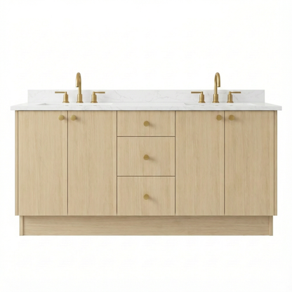 72" Milk Oak Vanity – Double Sink
