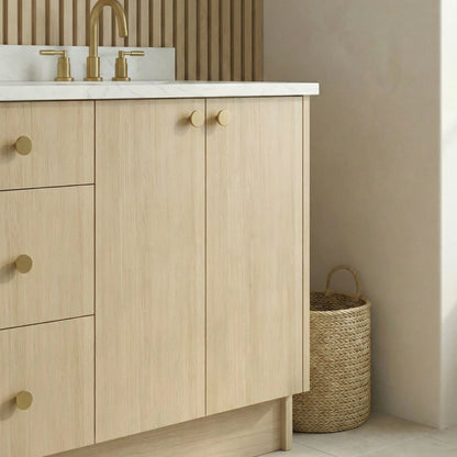 72" Milk Oak Vanity – Double Sink