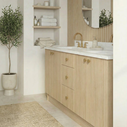 72" Milk Oak Vanity – Double Sink