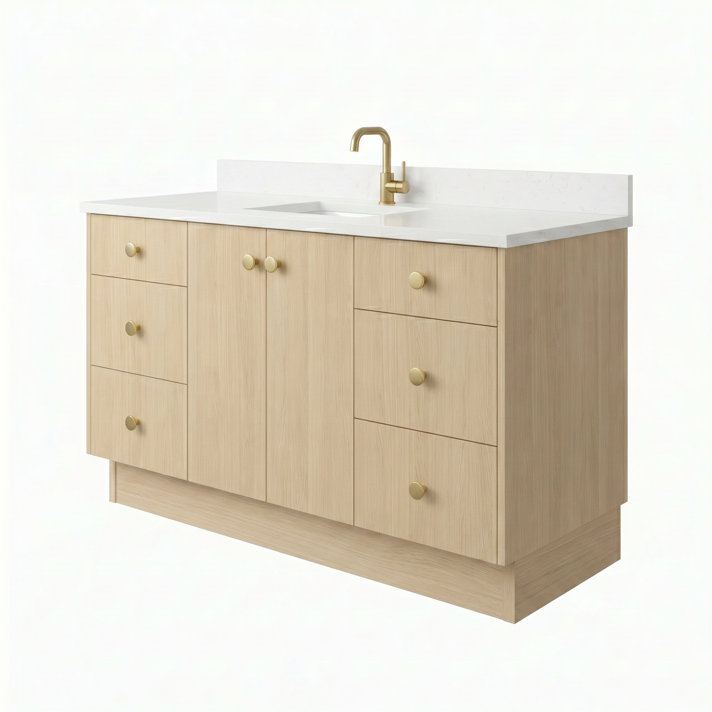60" Milk Oak Vanity – Single Sink