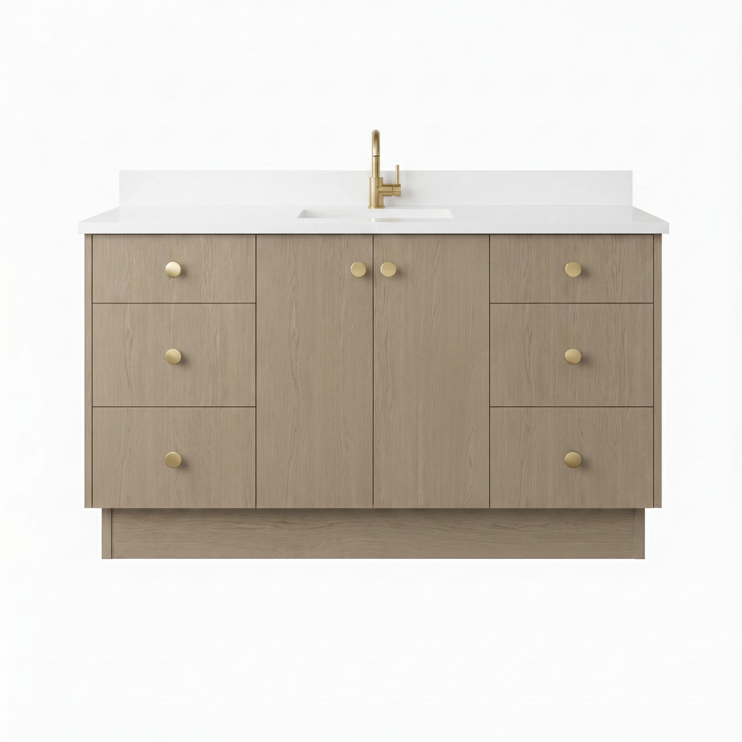 60" Manhattan Oak Vanity – Single Sink