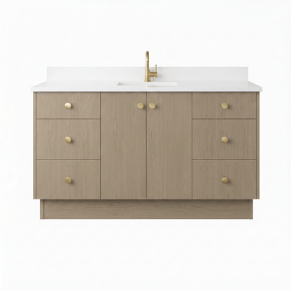 60" Manhattan Oak Vanity – Single Sink