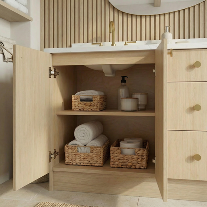 72" Milk Oak Vanity – Double Sink