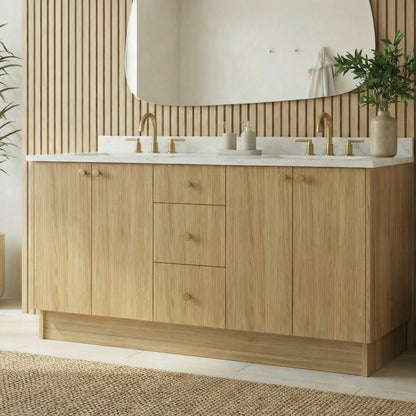 72" Natural Oak Vanity – Double Sink