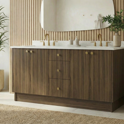 72" Smoked Walnut Vanity – Double Sink