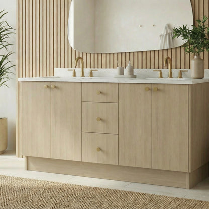 72" Desert Oak Vanity – Double Sink