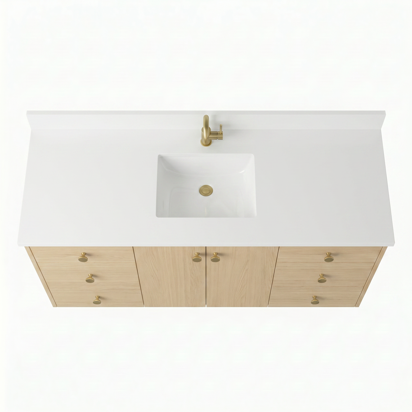 60" Milk Oak Vanity – Single Sink