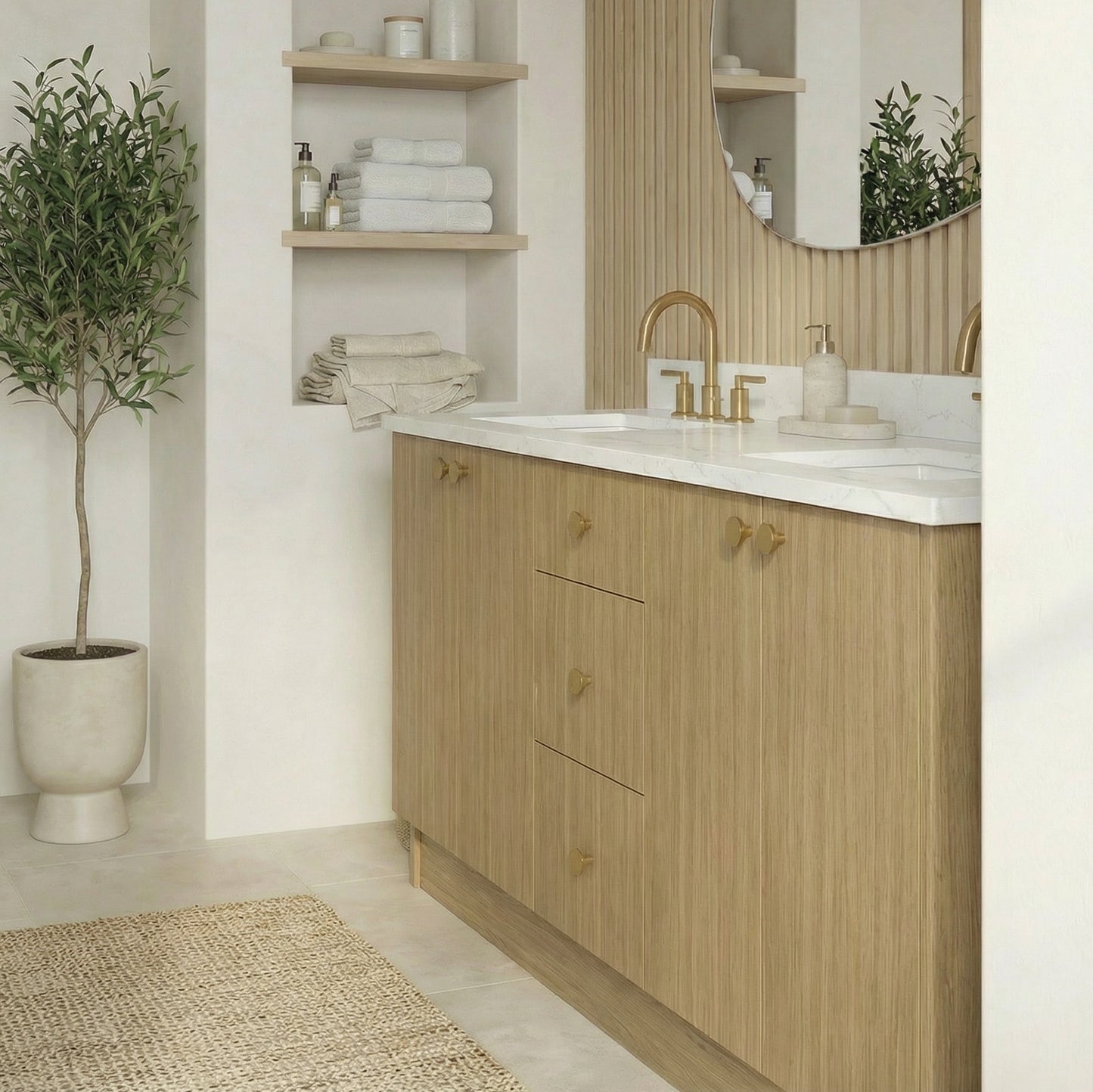 72" Sahara Oak Vanity – Double Sink