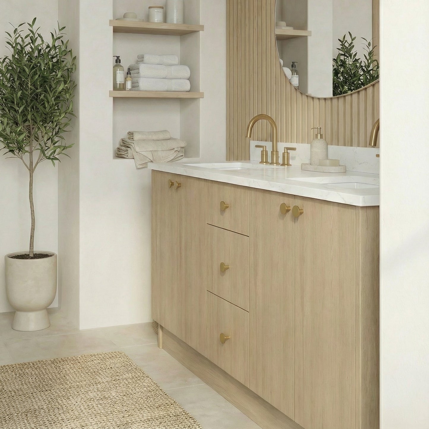 72" Desert Oak Vanity – Double Sink