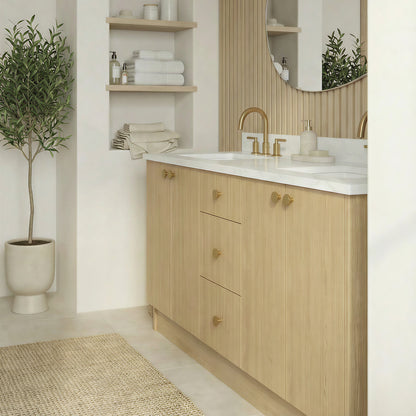 72" Ivory Oak Vanity – Double Sink