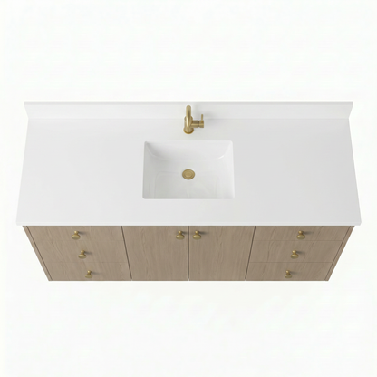 60" Manhattan Oak Vanity – Single Sink