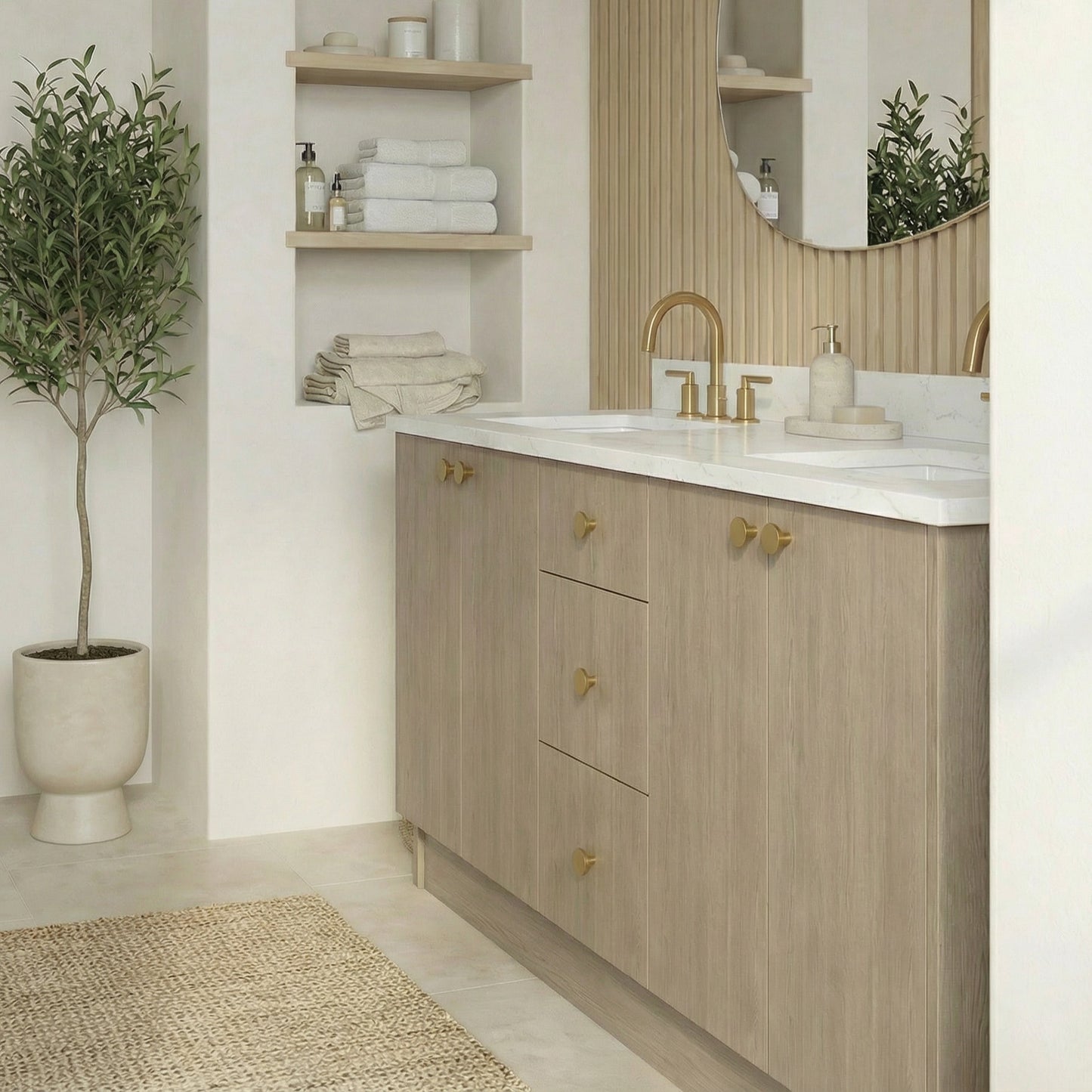 72" Manhattan Oak Vanity – Double Sink