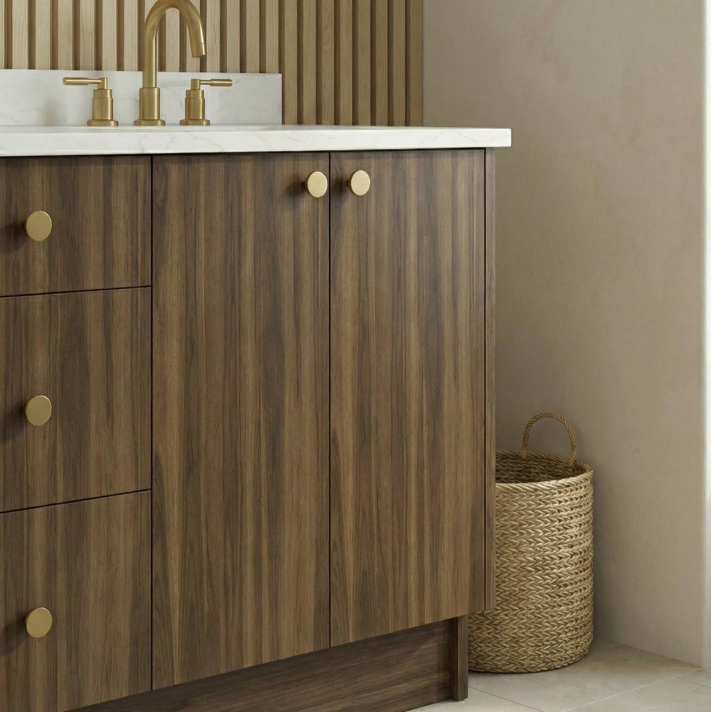 72" Smoked Walnut Vanity – Double Sink