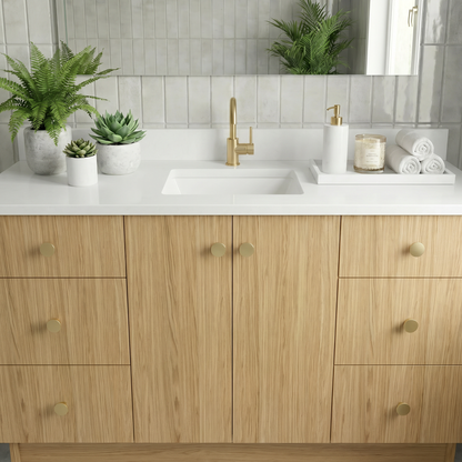 60" Natural Oak Vanity – Single Sink