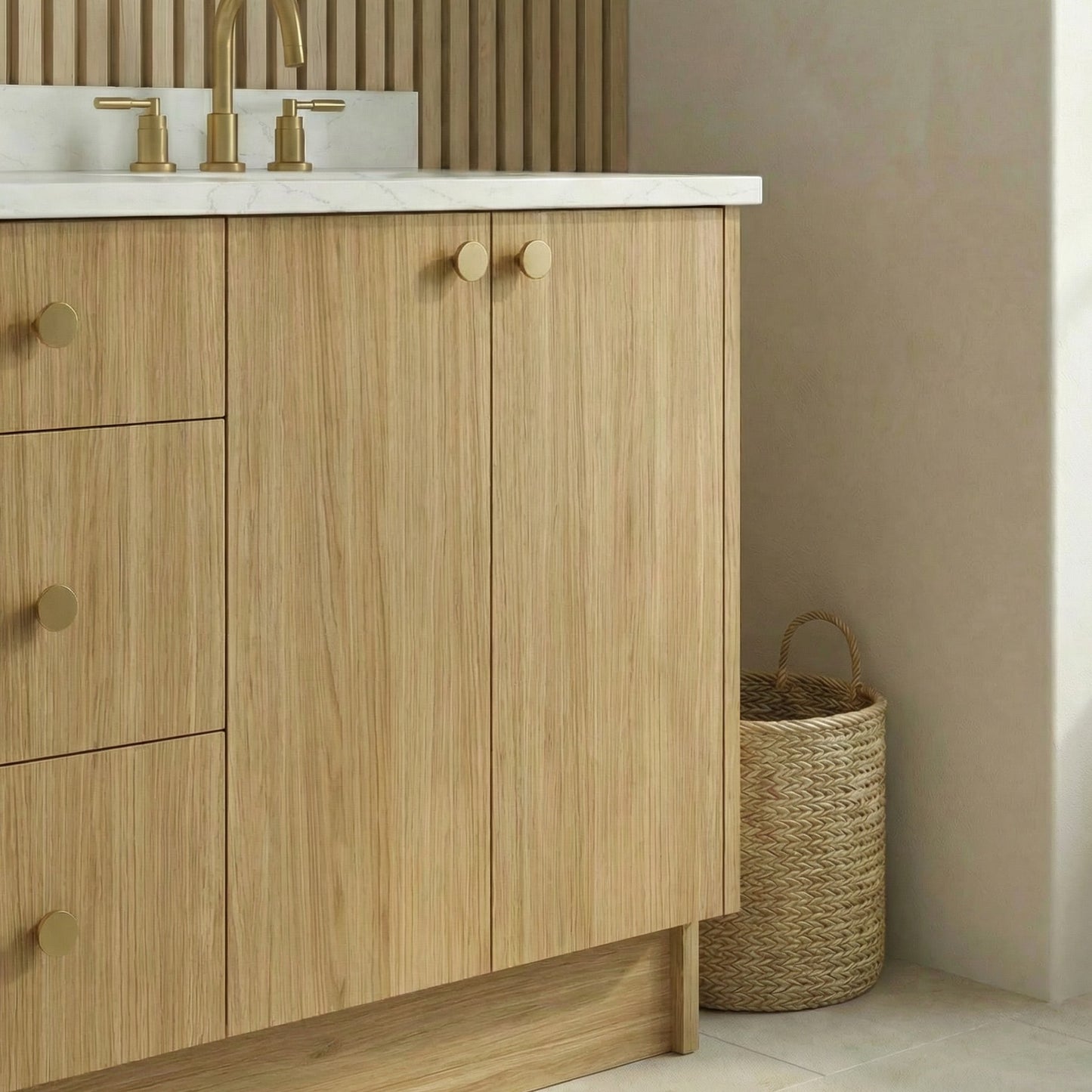 72" Natural Oak Vanity – Double Sink