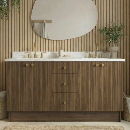 72" Smoked Walnut Vanity – Double Sink
