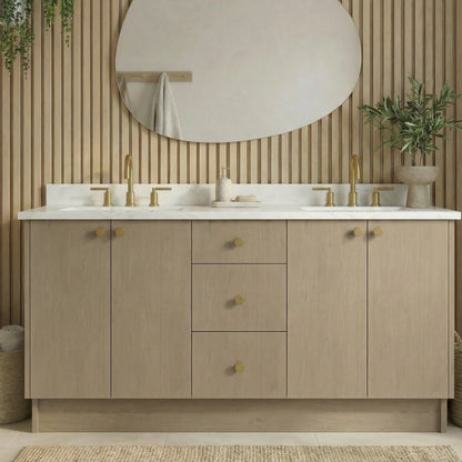 72" Manhattan Oak Vanity – Double Sink
