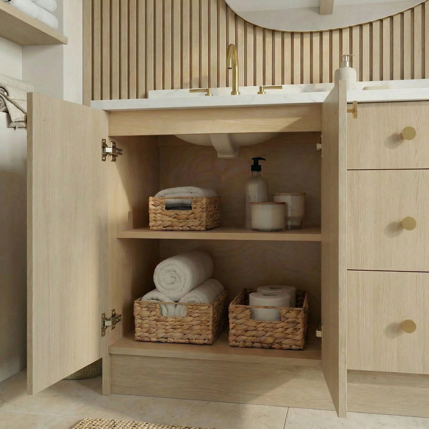 72" Desert Oak Vanity – Double Sink