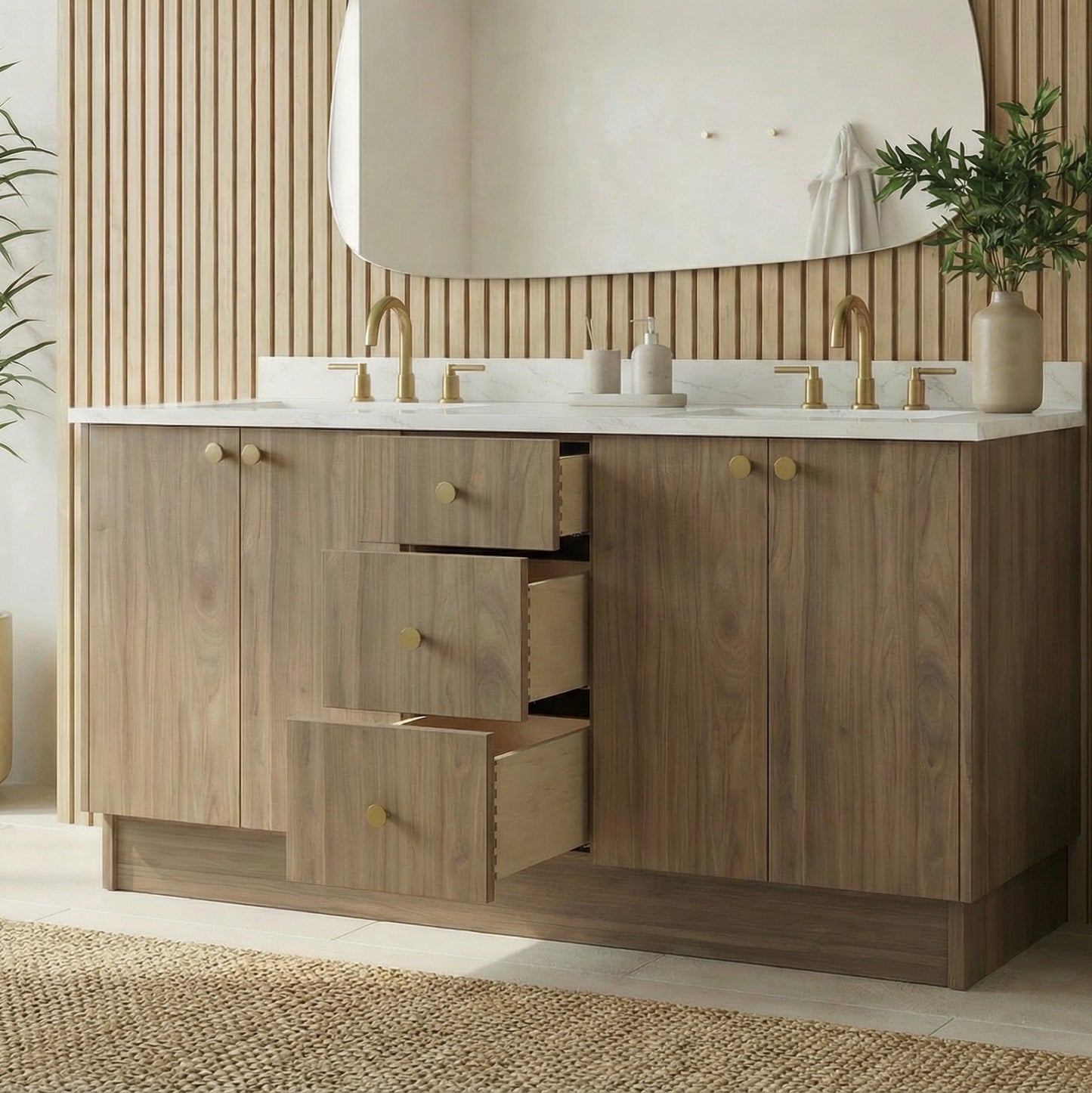 72" Frozen Walnut Vanity – Double Sink
