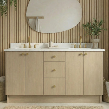 72" Desert Oak Vanity – Double Sink