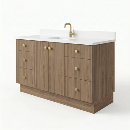 60" Frozen Walnut Vanity – Single Sink
