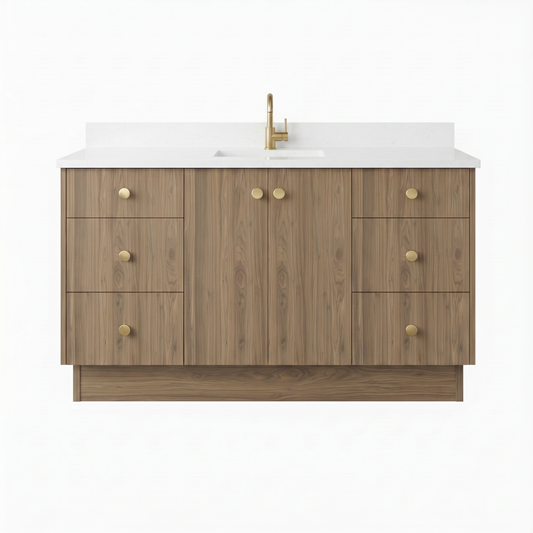 60" Frozen Walnut Vanity – Single Sink