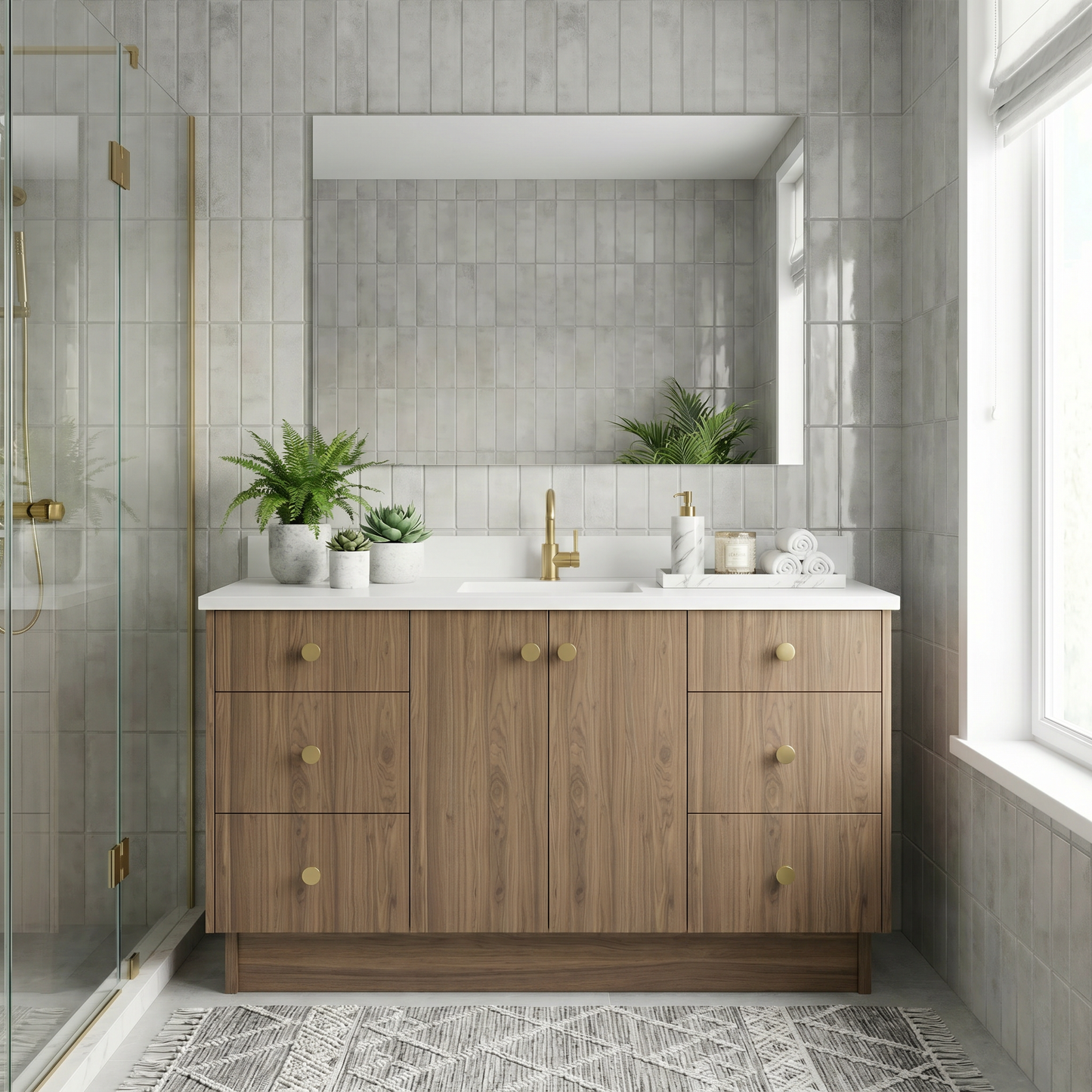 60" Frozen Walnut Vanity – Single Sink