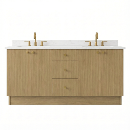 72" Sahara Oak Vanity – Double Sink