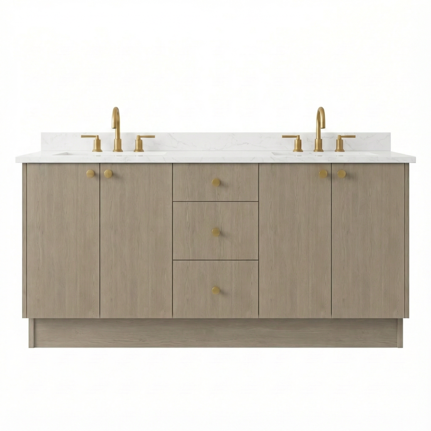72" Manhattan Oak Vanity – Double Sink