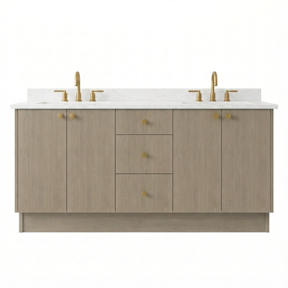 72" Manhattan Oak Vanity – Double Sink