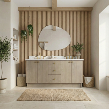 72" Manhattan Oak Vanity – Double Sink