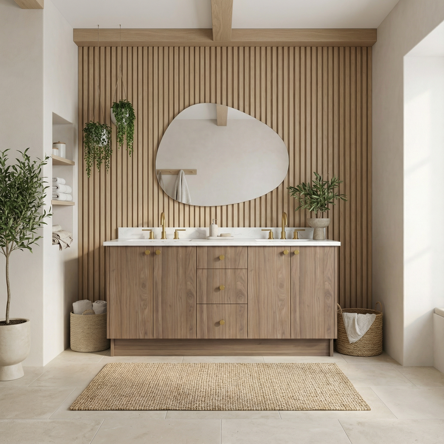 72" Frozen Walnut Vanity – Double Sink