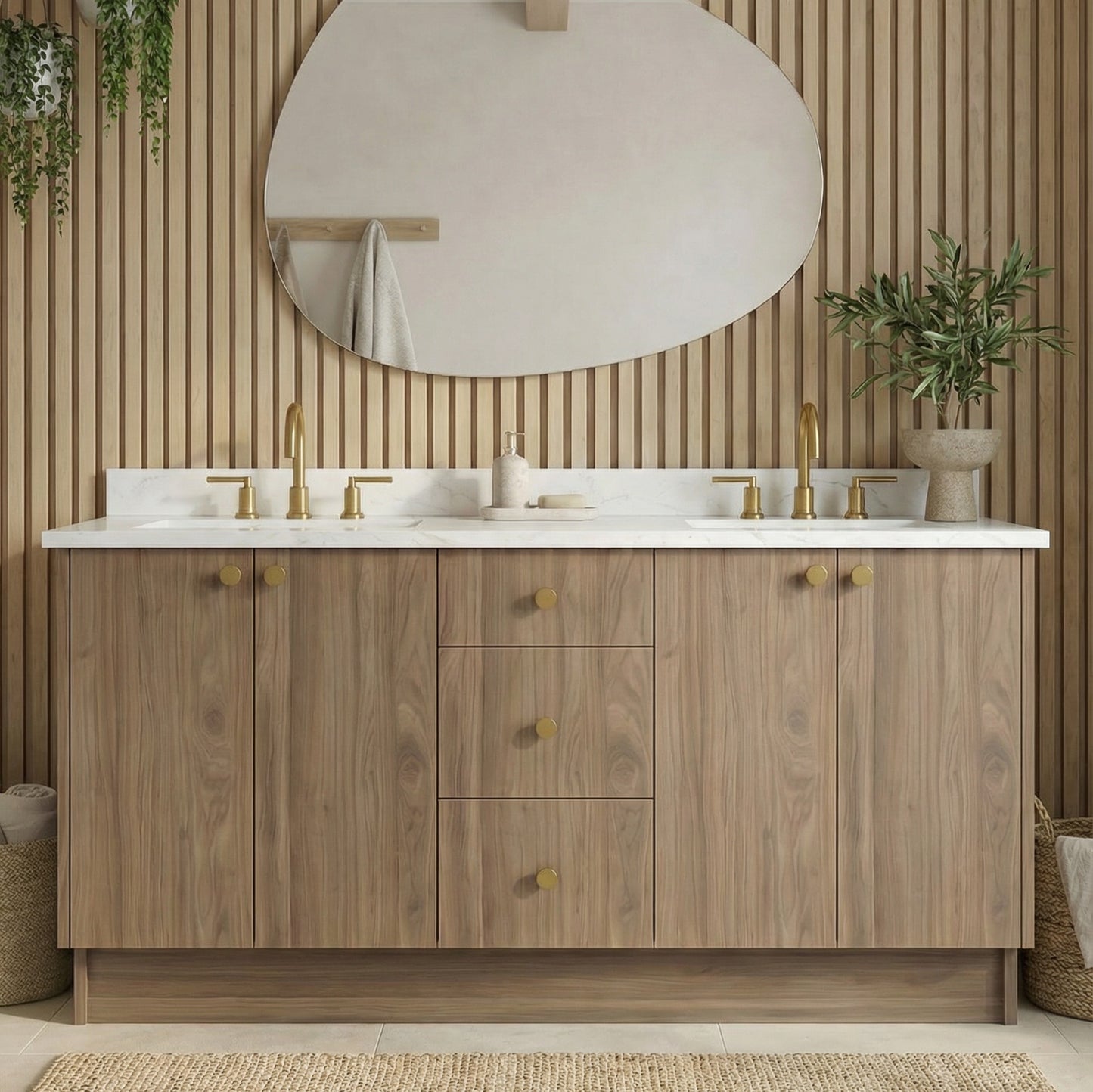 72" Frozen Walnut Vanity – Double Sink