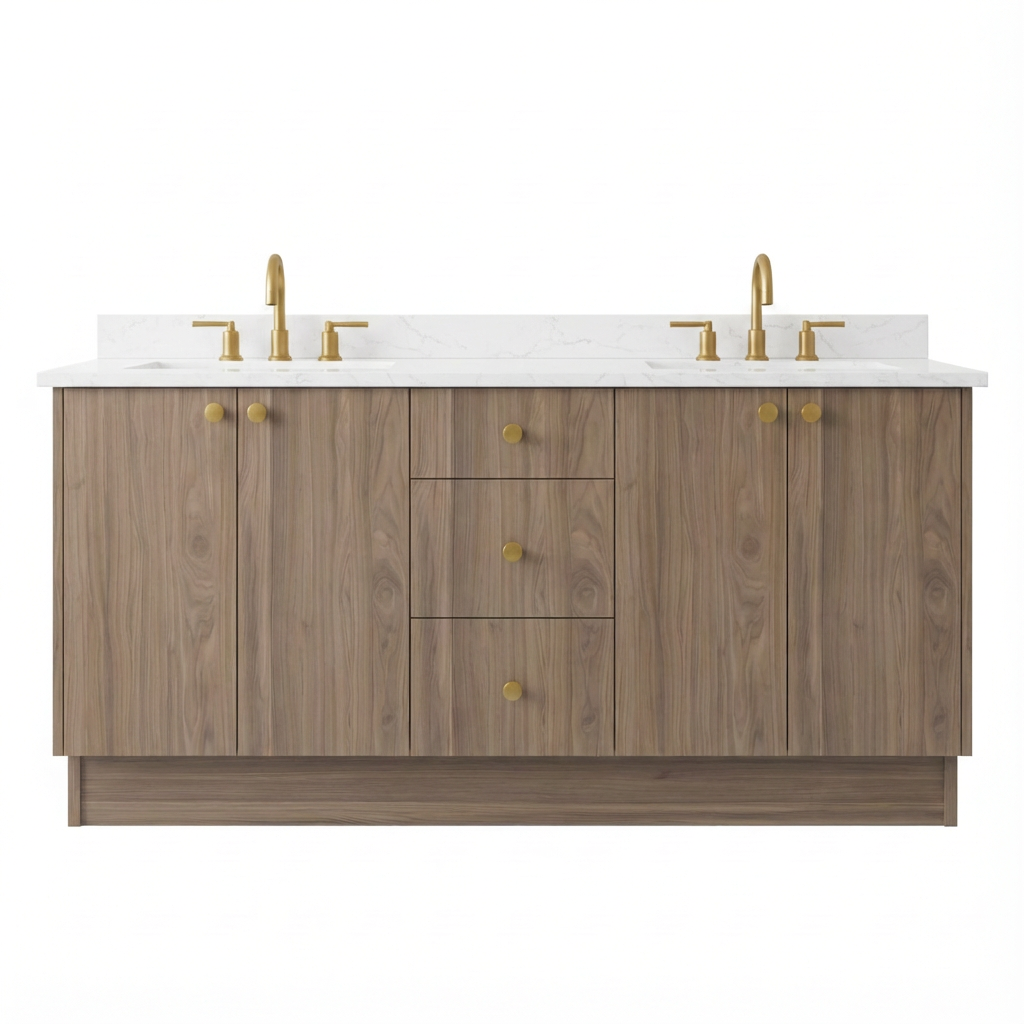 72" Frozen Walnut Vanity – Double Sink
