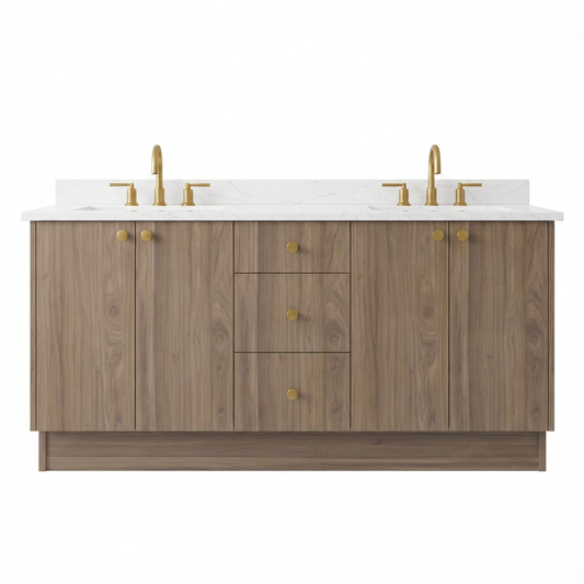 72" Frozen Walnut Vanity – Double Sink